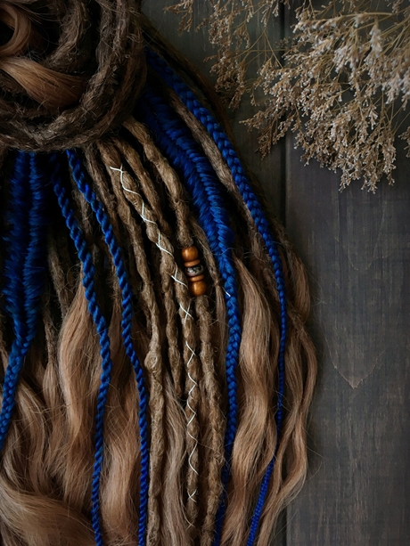 Дреды «Васильковое поле», ручная работа