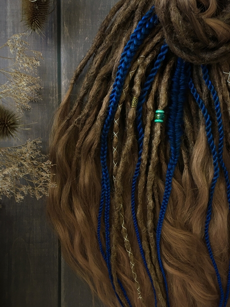 Дреды «Васильковое поле», ручная работа